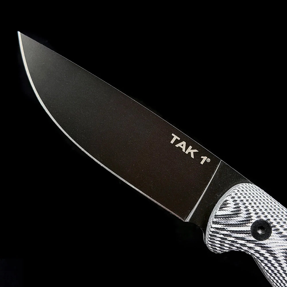 ONTARIO ON8671 TAK-1 Fixed Blade Knife – 4.75" 1095 High Carbon Steel Blade – Dual-Color G10 Handle