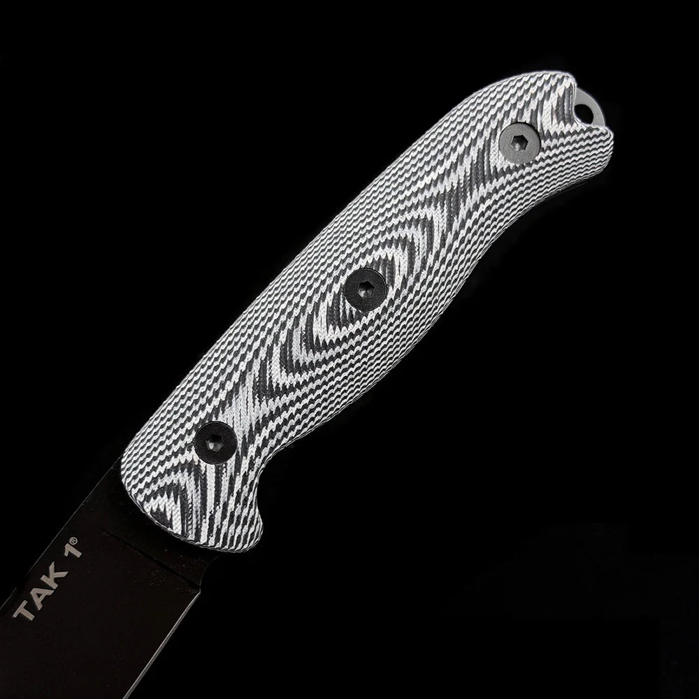 ONTARIO ON8671 TAK-1 Fixed Blade Knife – 4.75" 1095 High Carbon Steel Blade – Dual-Color G10 Handle