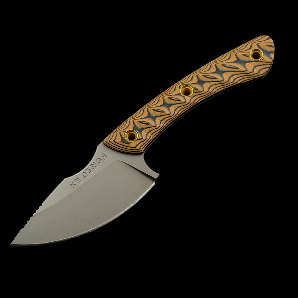 RMJ Tactical Small Fixed Blade Straight Knife – 3.54" USA-10 Steel Titanium Coated Blade – Dual-Color G10 Handle Combat EDC