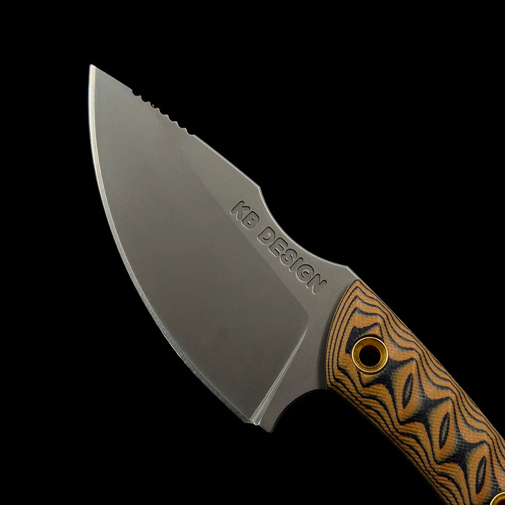 RMJ Tactical Small Fixed Blade Straight Knife – 3.54" USA-10 Steel Titanium Coated Blade – Dual-Color G10 Handle Combat EDC