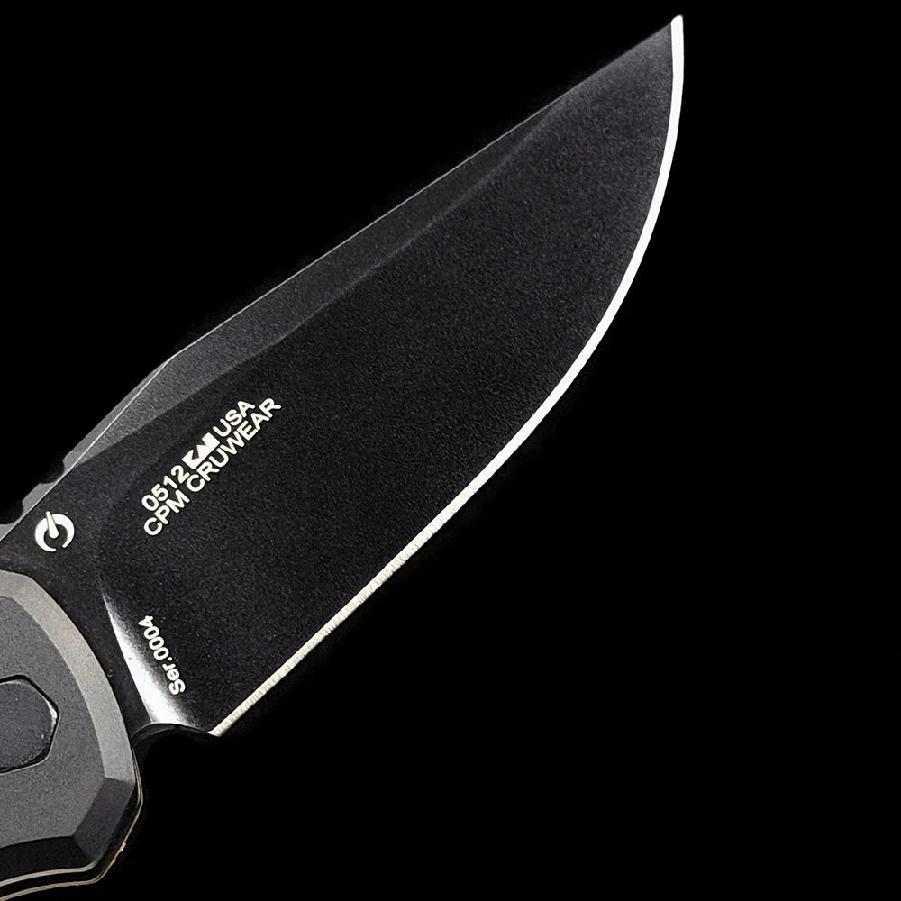 Zero Tolerance 0512 Automatic Folding Knife – 3.45" CPM-CruWear Dark Bronze Cerakote Blade – Premium Canvas Micarta Handle