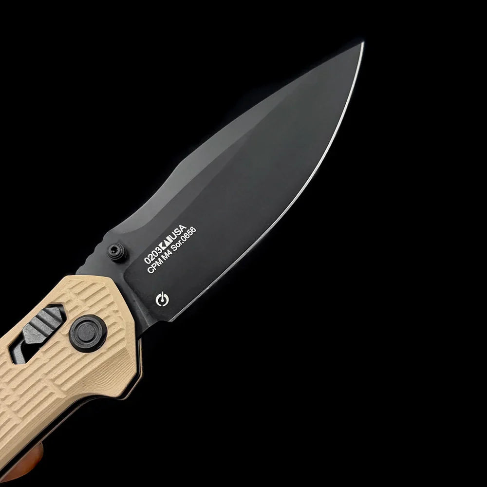 Zero Tolerance 0203 DuraLock Folding Knife – 4.00" CPM-M4 Black PVD Steel Blade – OD Green G10 Handle