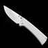 Chaves Knives RCK9 Folding Knife – 3.25" M390 Belt Satin Drop Point Blade with Stonewashed Titanium Handles