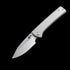 Chaves Knives Scapegoat Street Folding Knife – 3.39" M390 Satin Clip Point Blade with Stonewashed Titanium Handles