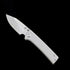 Chaves Knives Scapegoat Street Folding Knife – 3.39" M390 Satin Clip Point Blade with Stonewashed Titanium Handles