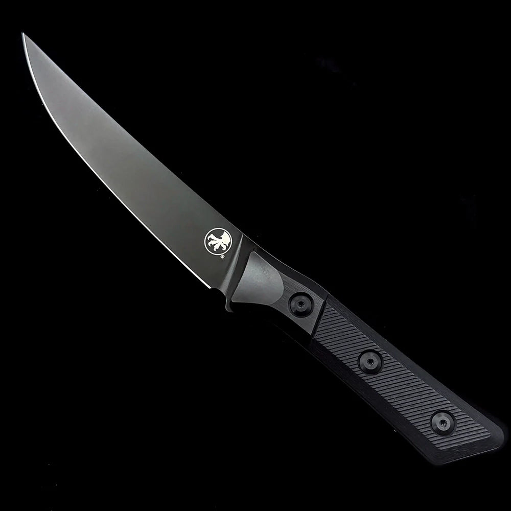 Microtech Boning Knife – 6.12" M390MK Premium Steel DLC Coated Blade – Merlot G10 Composite Handle Tactical Kitchen Fixed Blade