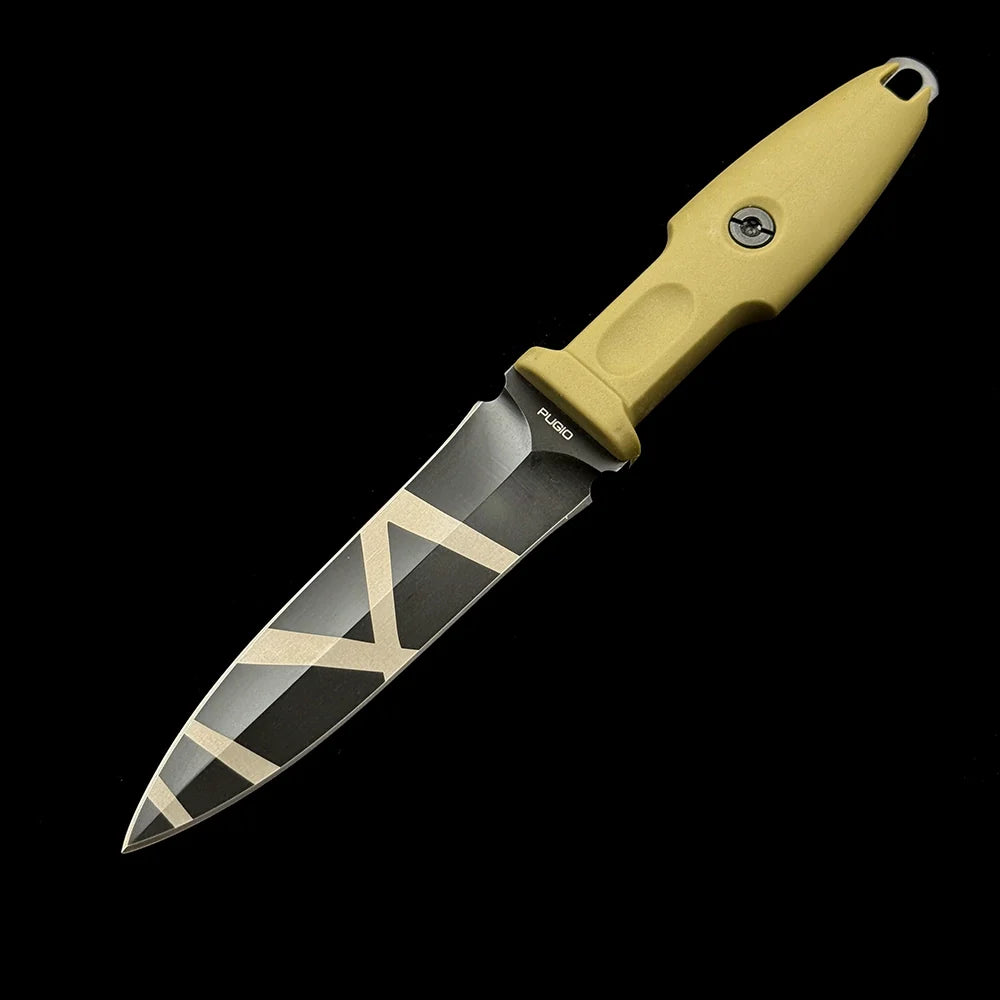 Extrema Ratio Pugio Roman Consul Fixed Blade Knife – 4.72" N690 Steel Dagger – Black Titanium Tiger Stripe Finish