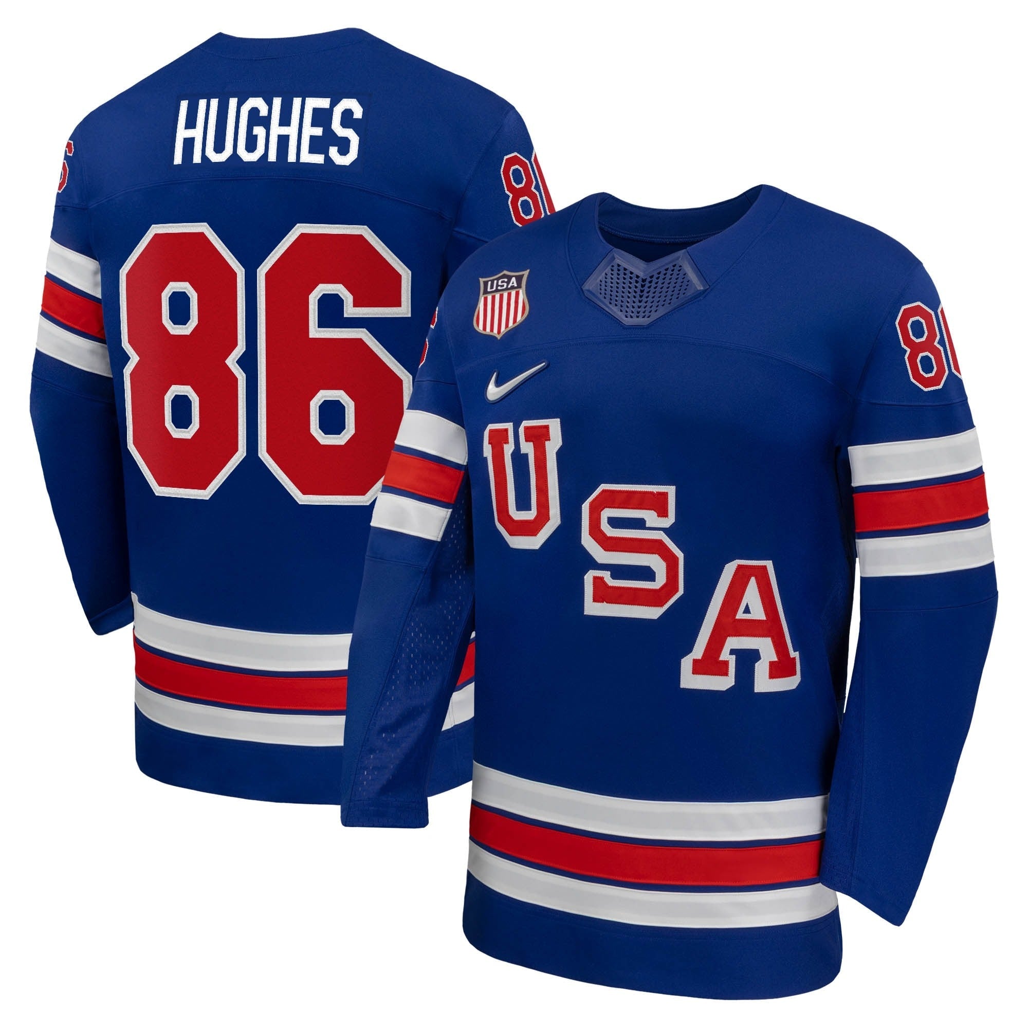 Jack Hughes #86 USA Hockey 2026 Home Jersey - Nike Royal