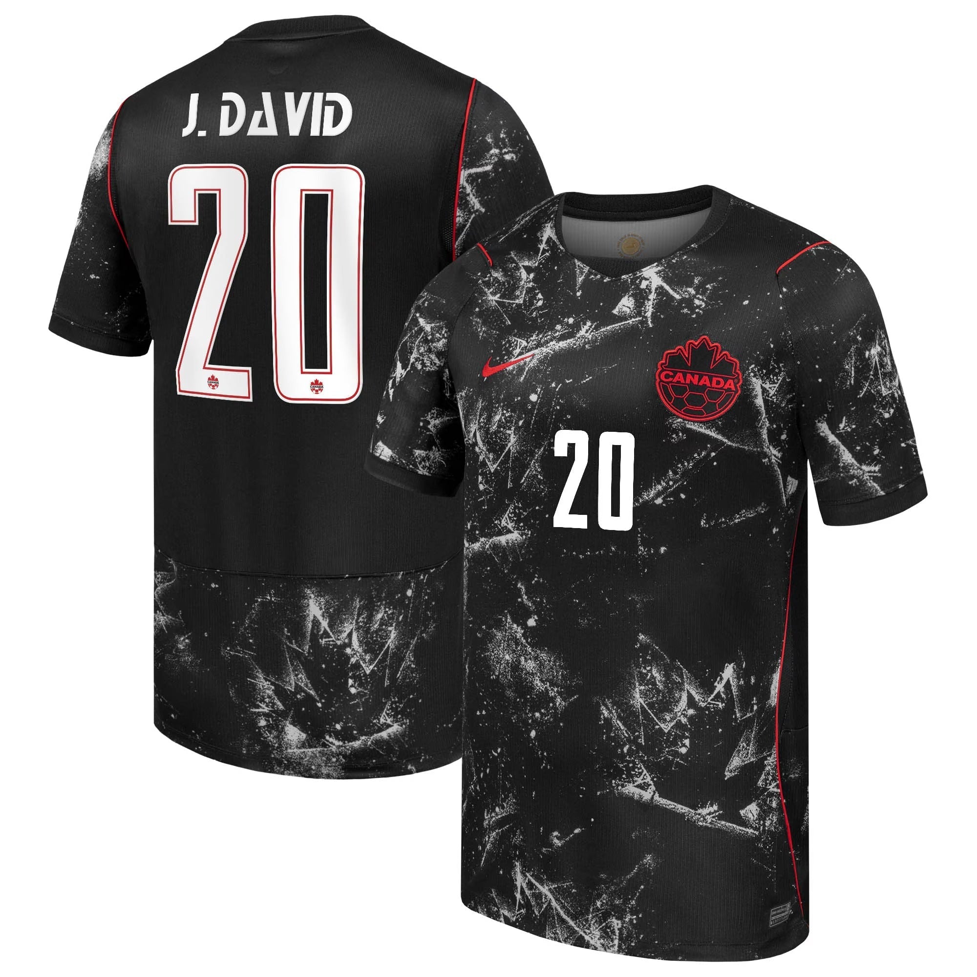 Jonathan David Canada Soccer Nike 2026 Away Match Authentic Jersey - Black - Jersey Teams World