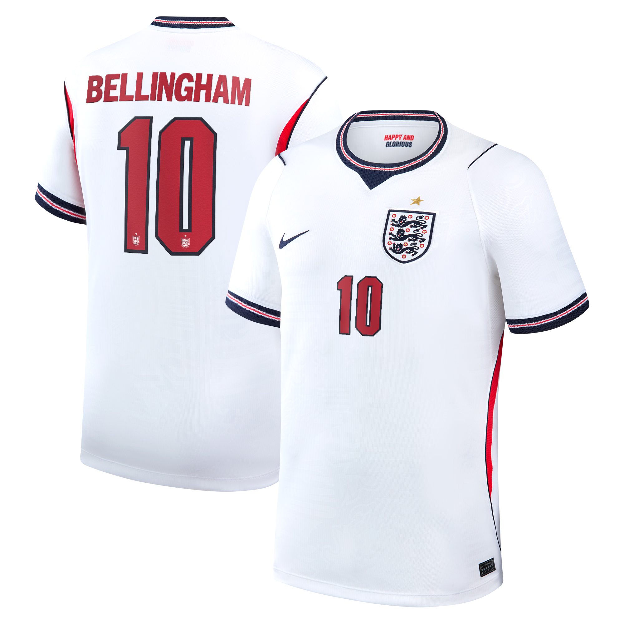 Jude Bellingham England National Team Nike 2026 Home Stadium Replica Jersey - White - Jersey Teams World