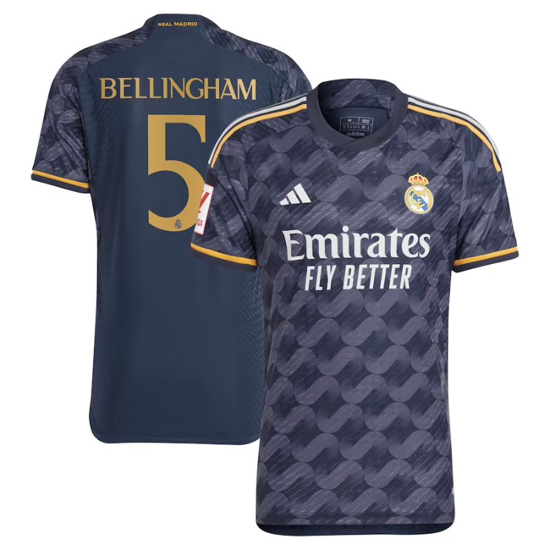 Jude Bellingham Real Madrid  Adidas 2023/24 Away Authentic T-shirt - Navy