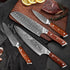 KnivesCollection™ | 4-Piece Damascus Steel Kitchen Set | VG10 Core & Rosewood Handles