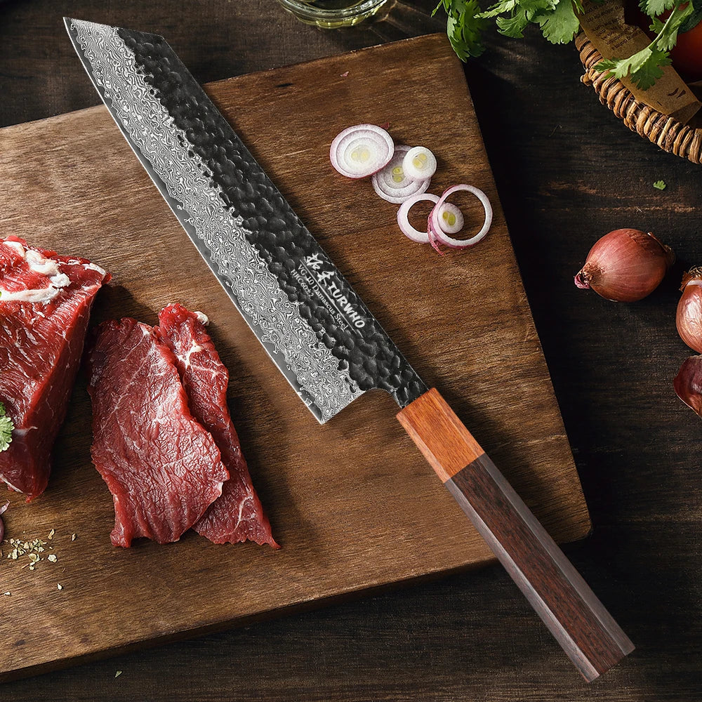 KnivesCollection™ | 8.2" Japanese Damascus Kiritsuke Knife | VG10 Steel & Rosewood