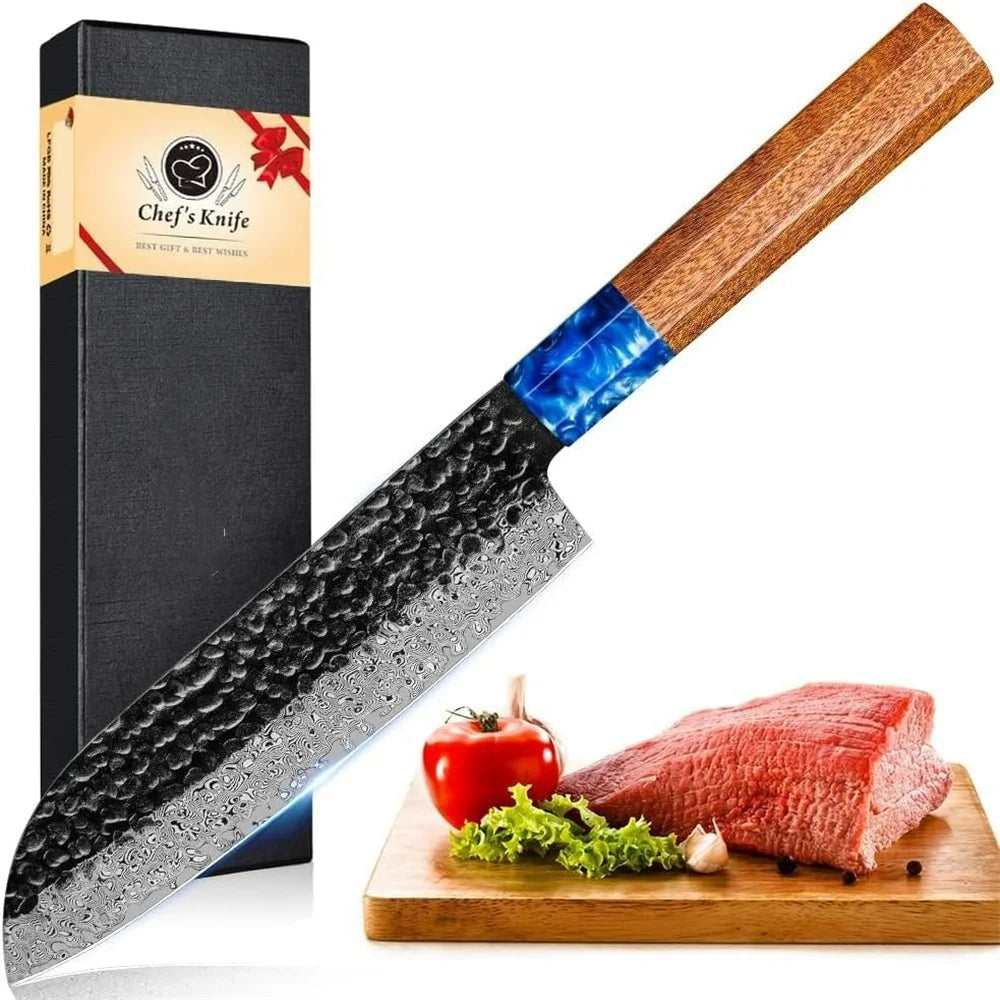 KnivesCollection™ 7" Santoku Knife – Japanese VG10 Damascus High-Carbon Steel Kitchen Knife with Ergonomic G10 Handle