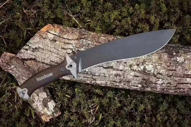 KnivesCollection™ | Kershaw 1077TAN Camp 10 Fixed Blade | 10" 65Mn Carbon Steel