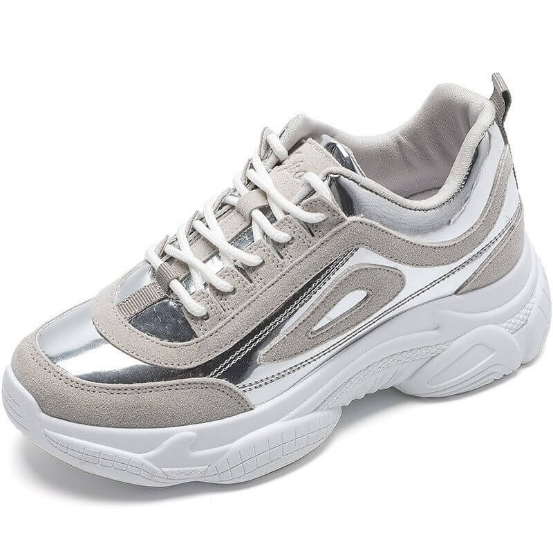 Air Zapatillas Hombre Deportiva Sneakers 2019 New Women's Shoes Laser Stitching Bright Face Small Thick-soled Old Sports