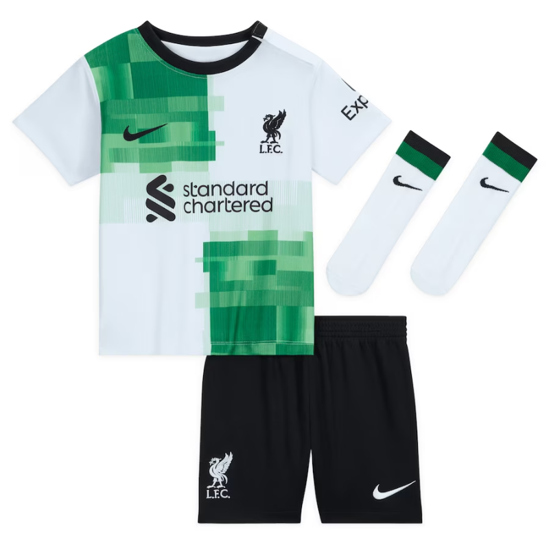 Liverpool Away Kit - 2023-24 - Kids with Robertson 26 printing Jersey - White