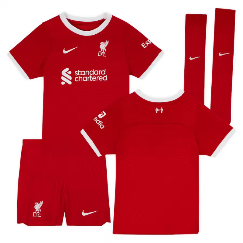Liverpool Home Stadium Kit - 2023-24 - Little Kids Custom Jersey - Red - Jersey Teams World