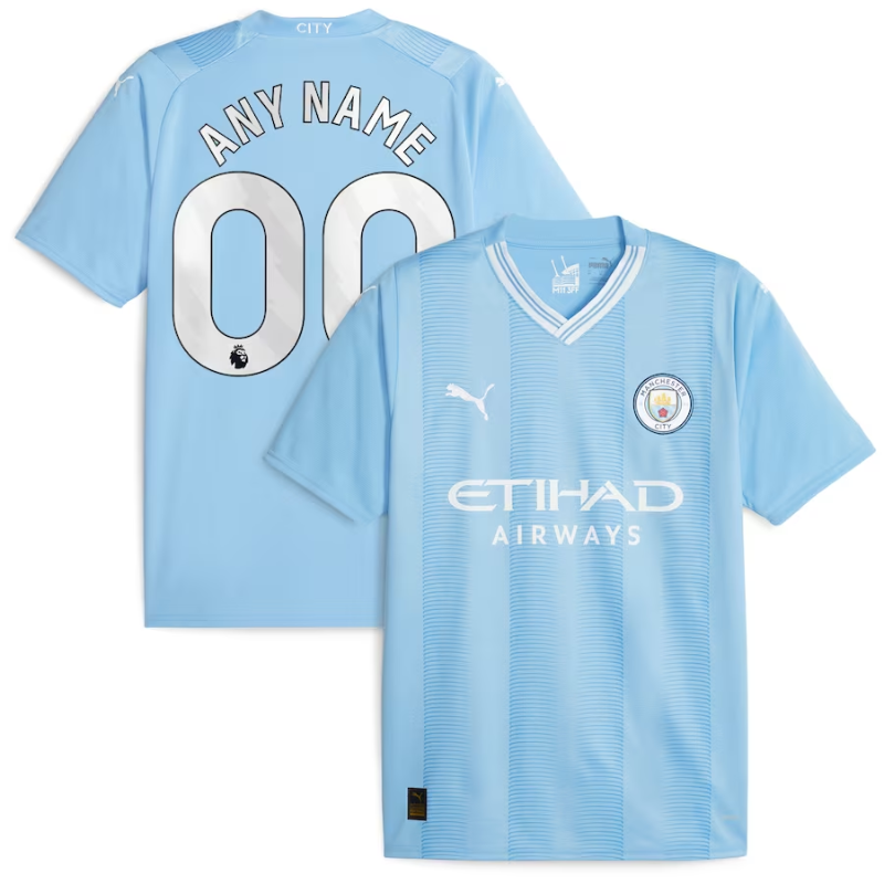 Manchester City Puma 2023/24 Home Custom Authentic T-shirt - Sky Blue