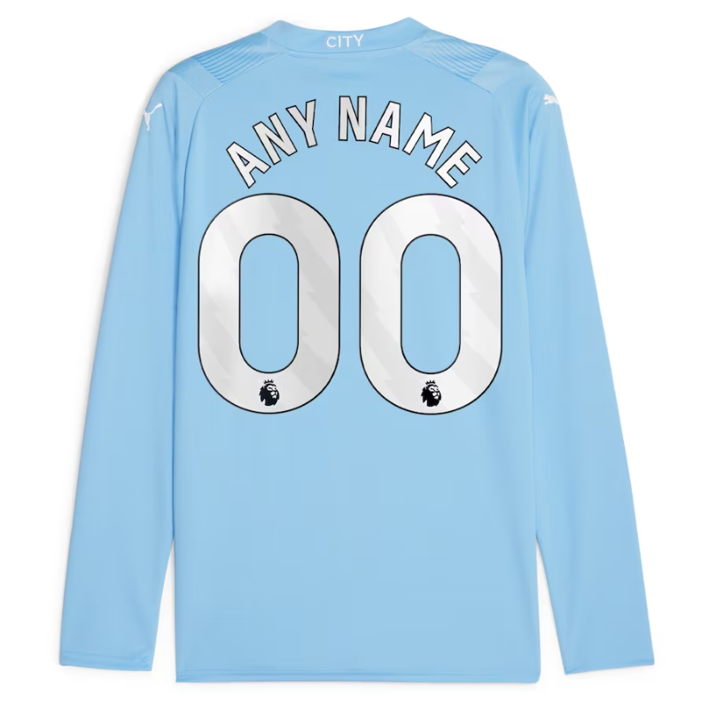 Manchester City 2023/24 Home Custom Long Sleeve Authentic T-shirt - Sky Blue