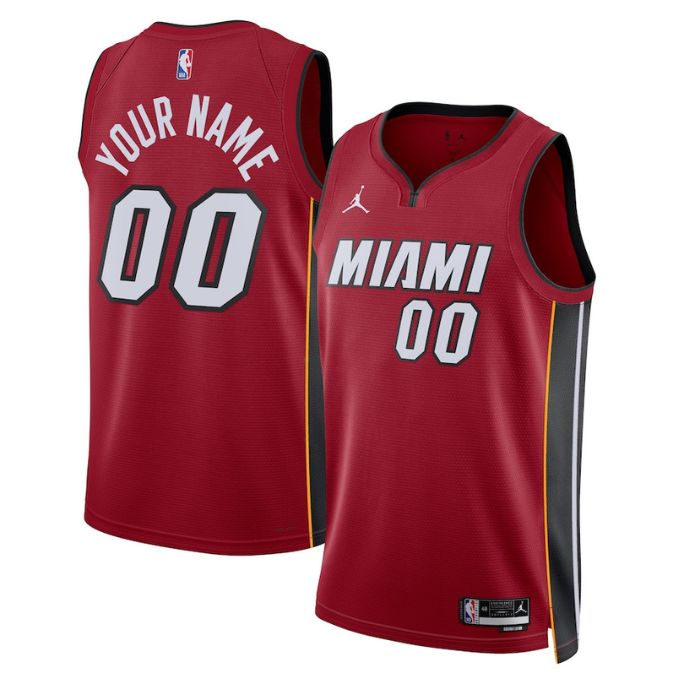 Miami Heat  Unisex 2023 Swingman Customized Jersey - Statement Edition - Red - Jersey Teams World