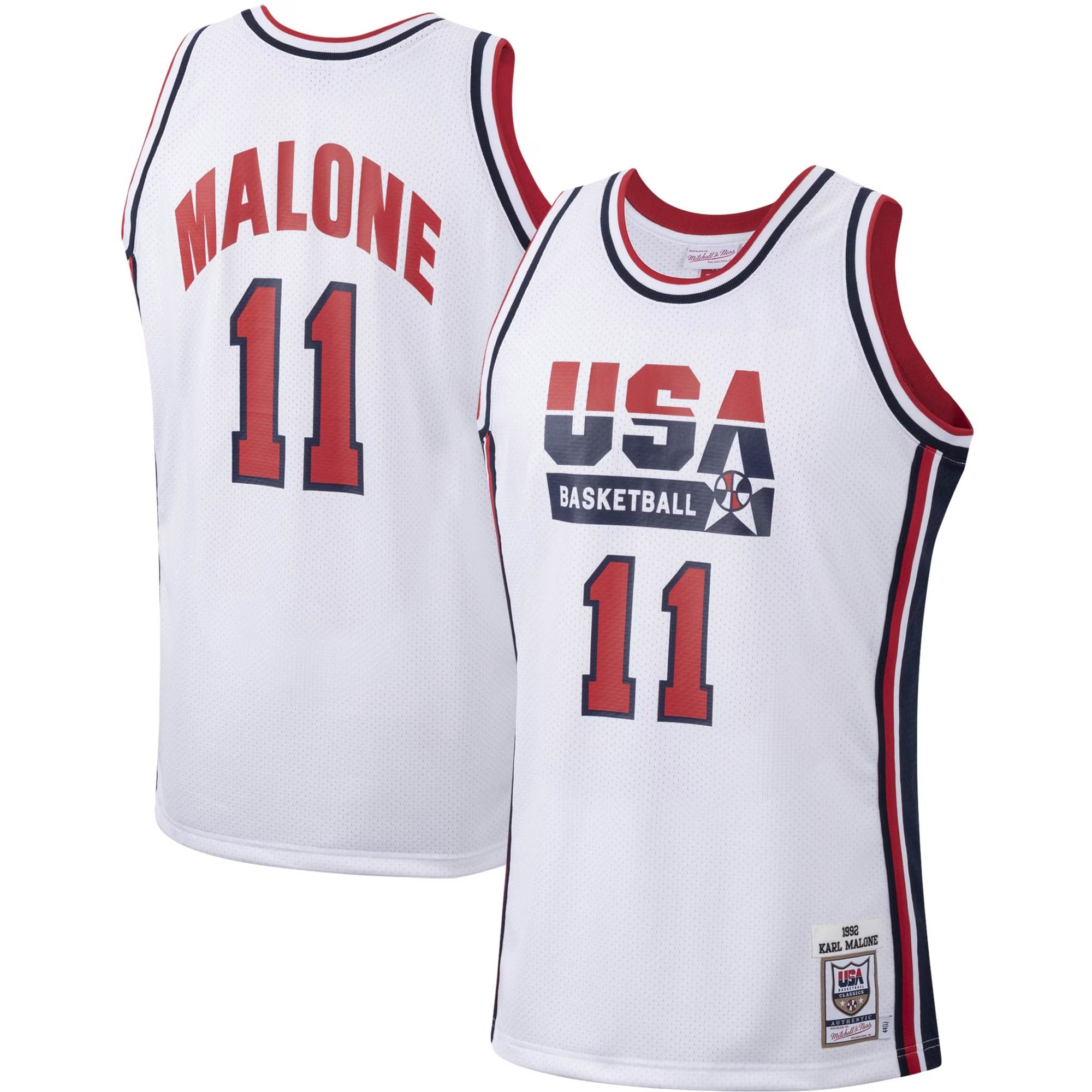 Mitchell & Ness Karl Malone USA Basketball 1992 Dream Team Authentic Jersey – White