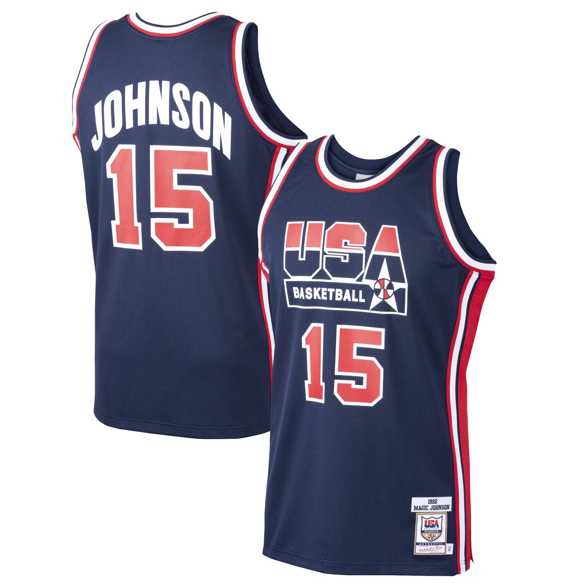 Mitchell & Ness Magic Johnson USA Basketball 1992 Dream Team Authentic Jersey – Navy