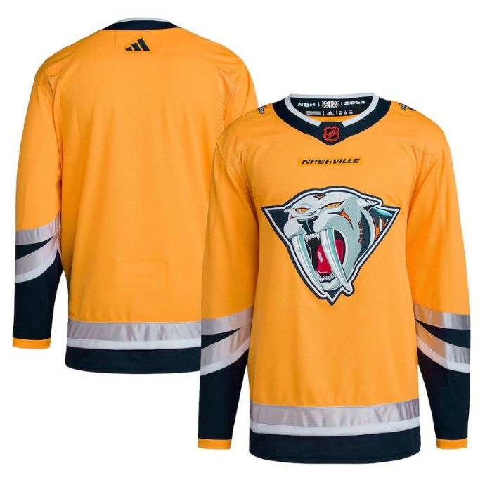 Nashville Predators Unisex Reverse Retro 2.0 Pro Personalized Jersey - Yellow - Jersey Teams World