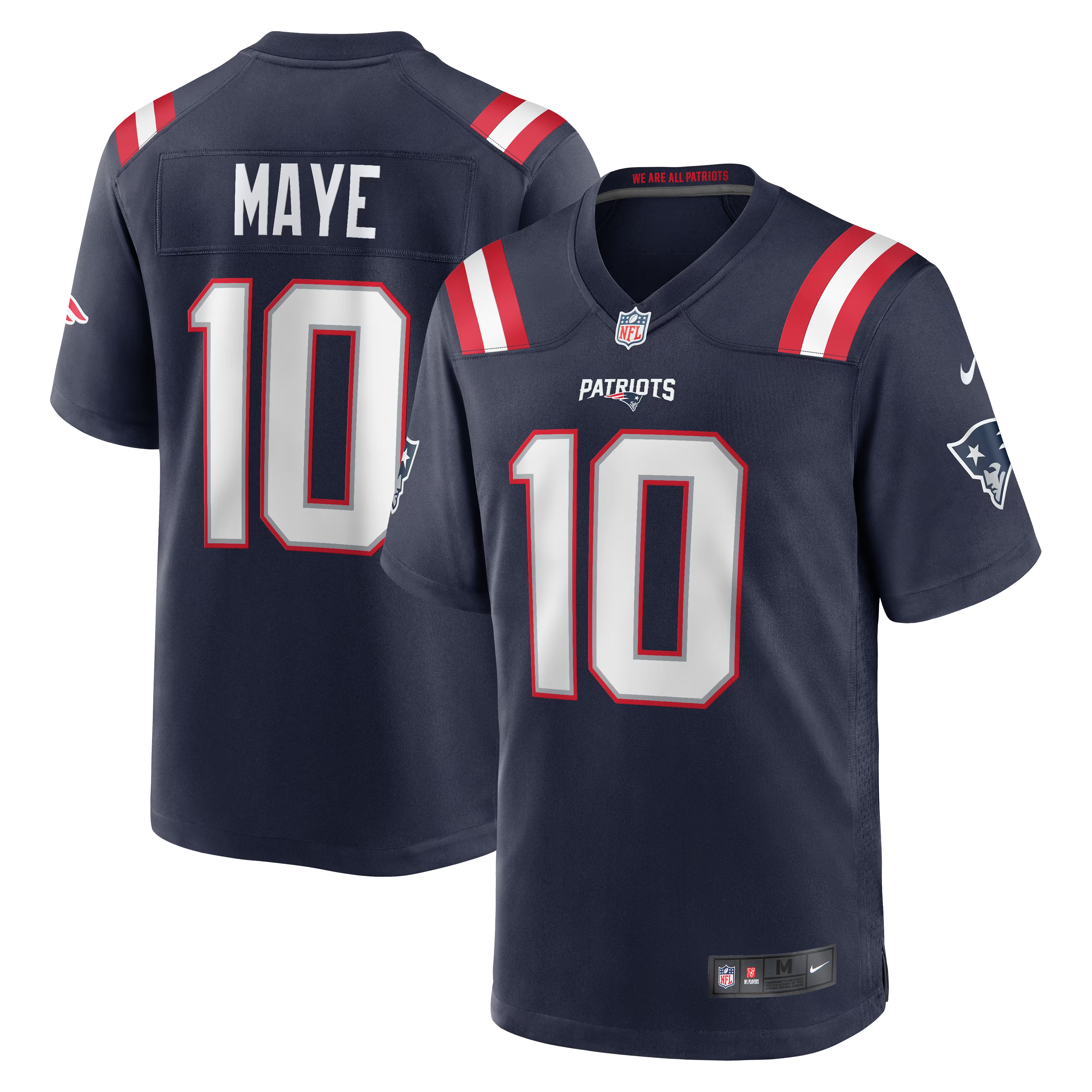 Navy Blue Pro Football Fan Jersey Maye  | Lightweight Team Apparel (England Patriots )