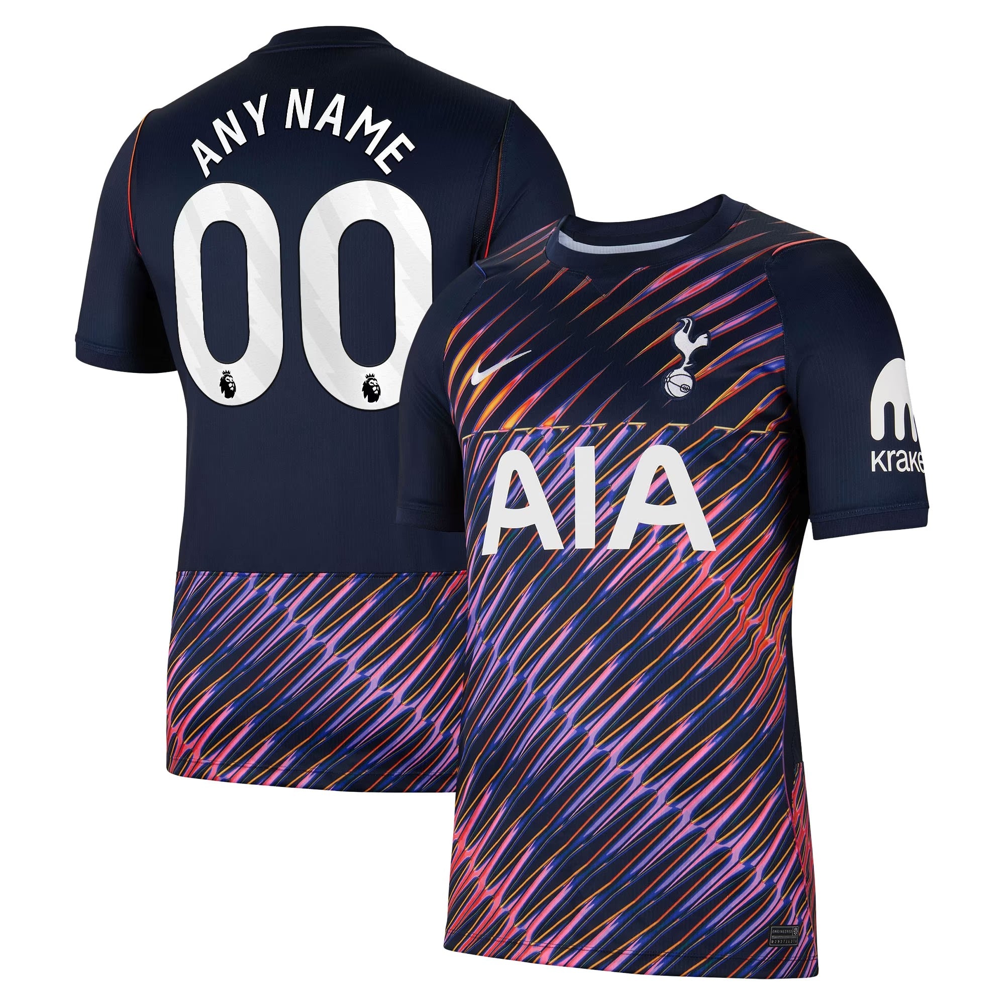 Navy Futuristic Graphic Away Customizable Soccer Jersey | Athletic Apparel Tottenham