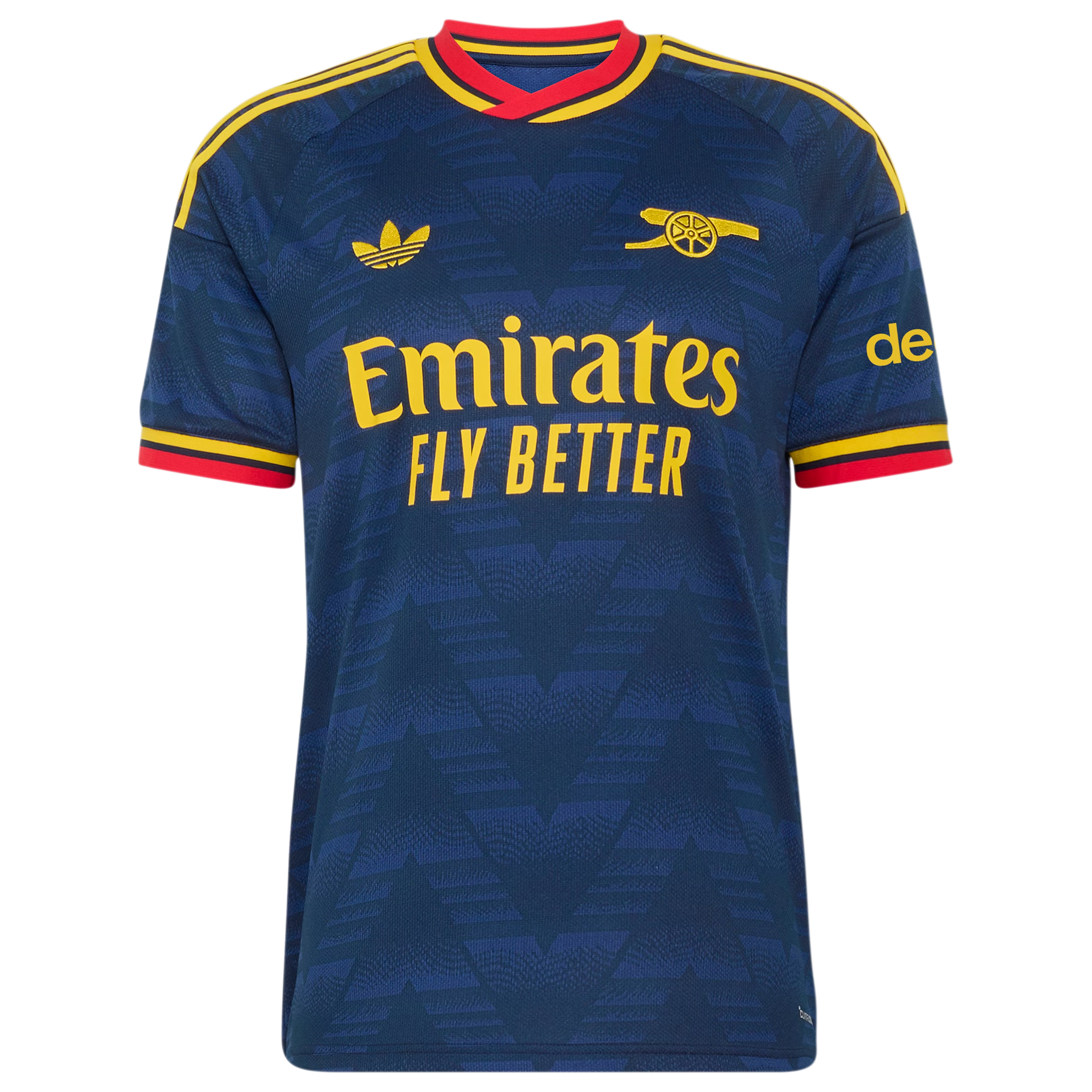 Navy Retro Pattern Away Fan Soccer Jersey Rice | Athletic Apparel Arsenal