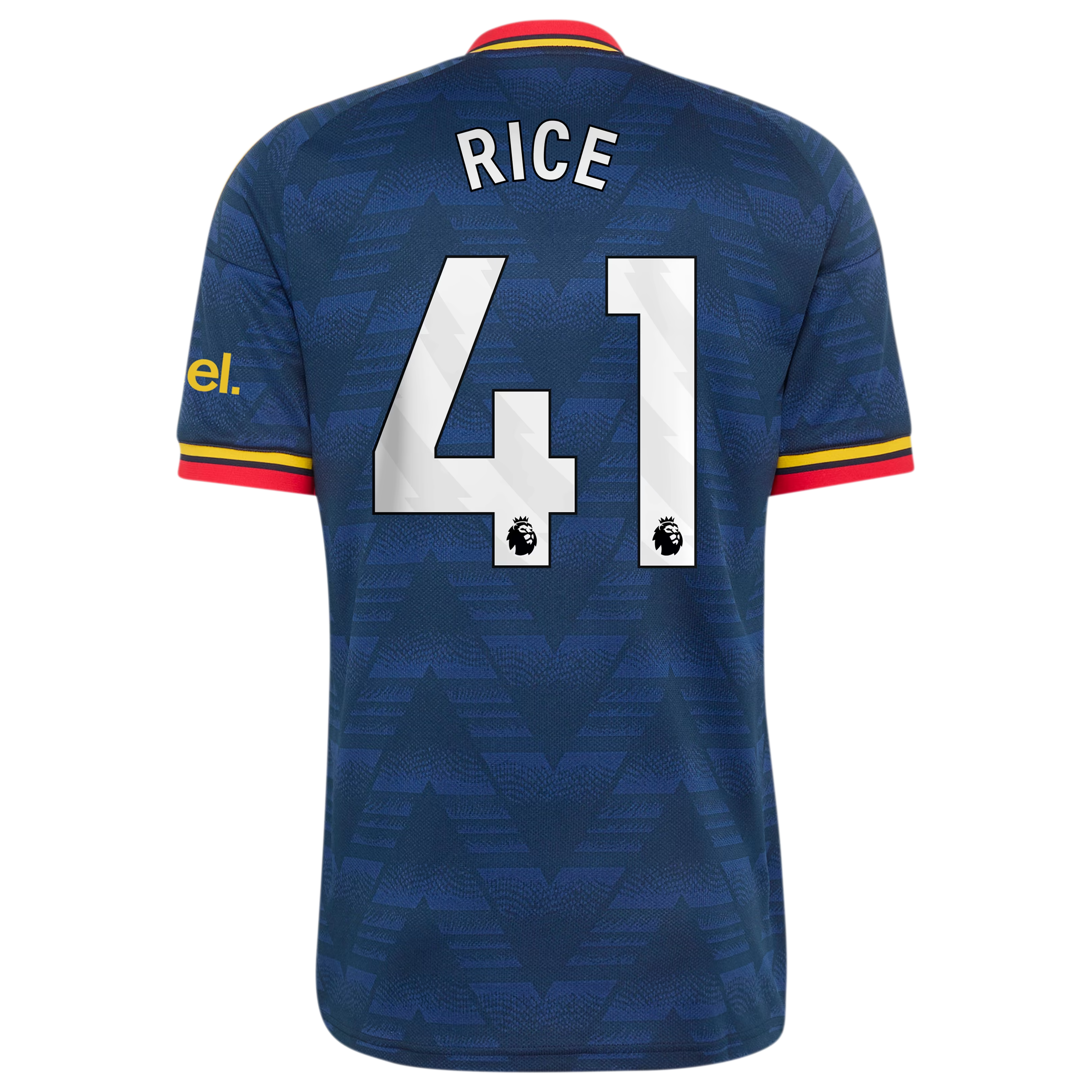 Navy Retro Pattern Away Fan Soccer Jersey Rice | Athletic Apparel Arsenal