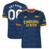 Navy Retro Pattern Customizable Away Soccer Jersey | Athletic Apparel