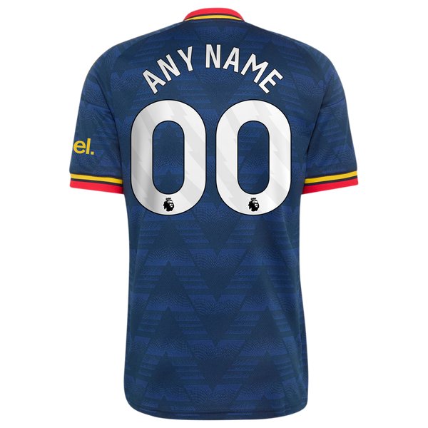 Navy Retro Pattern Customizable Away Soccer Jersey | Athletic Apparell arsenal
