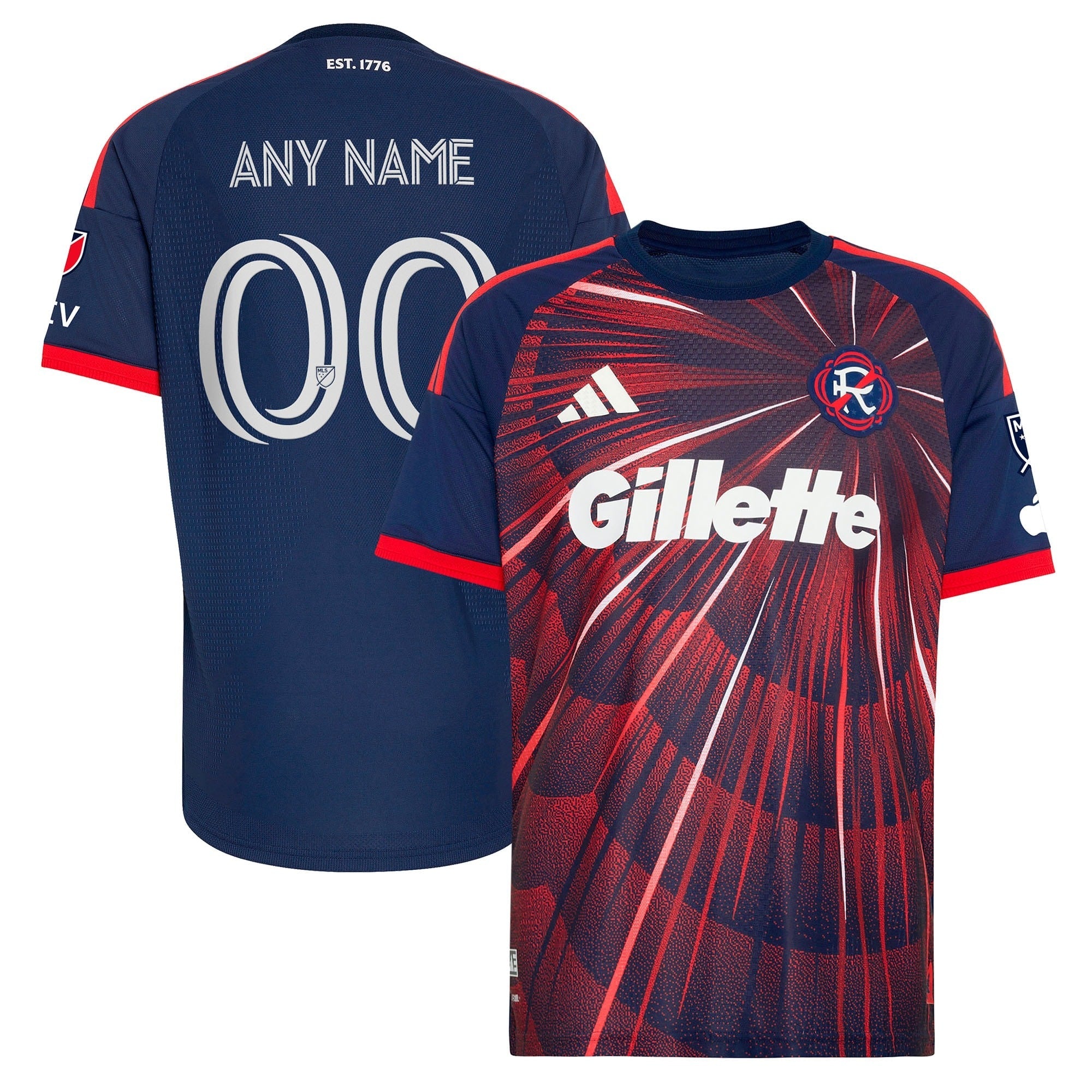 New England Revolution // adidas Official 2026 Independence Day On-Field Patch Custom Jersey – Blue