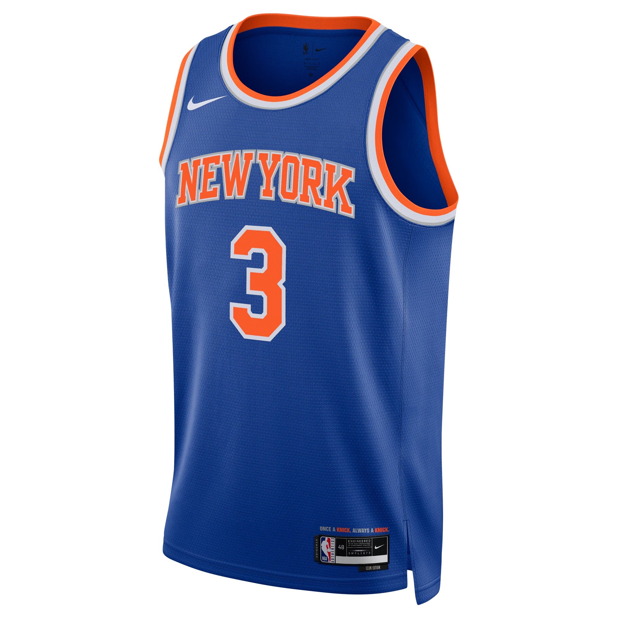 New York Basketball Jersey #3 – Icon Blue Edition – Personalized Name & Number (Hart)