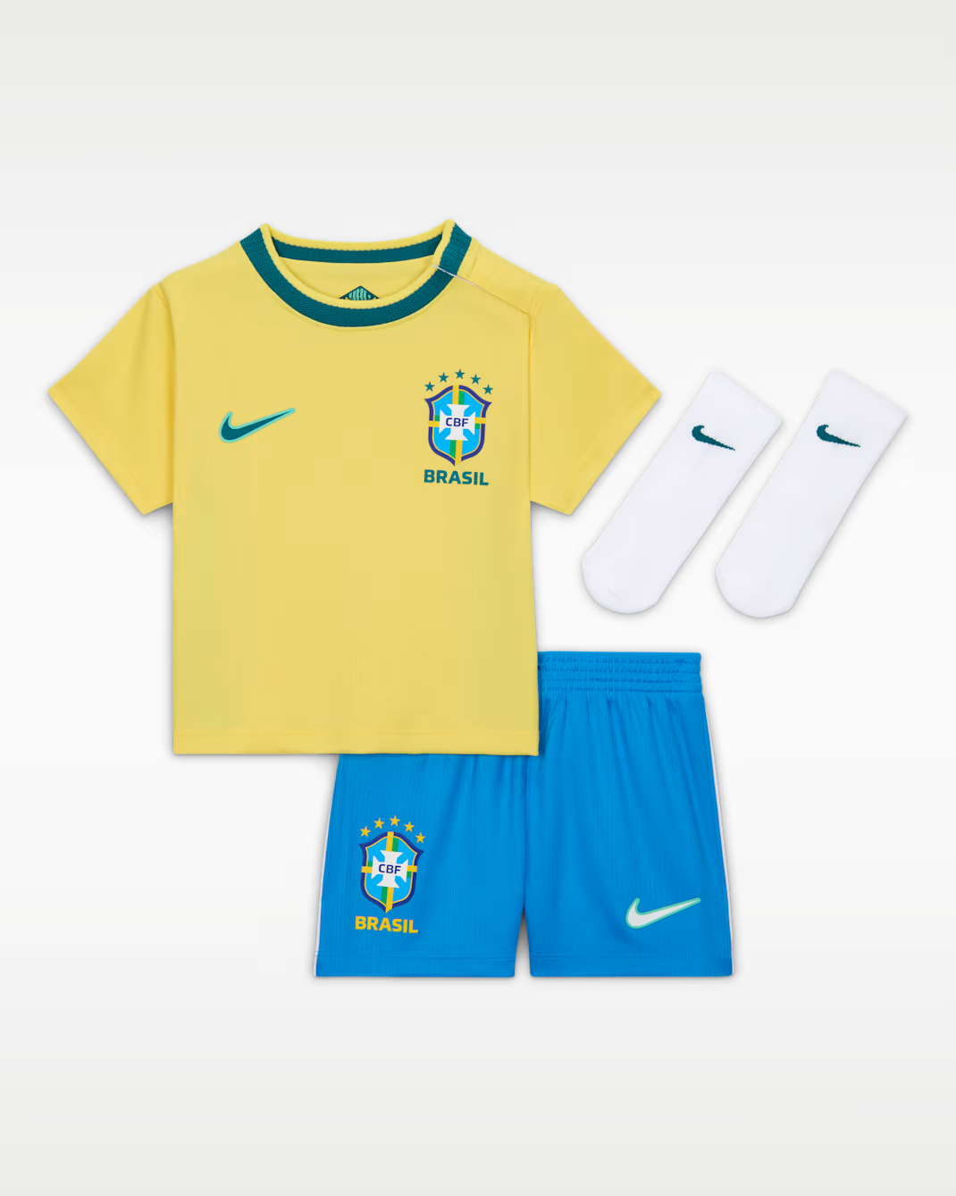 Nike Kids' Brazil National Team 2026 Home 3-Piece Kit - Canary/Light Menta
