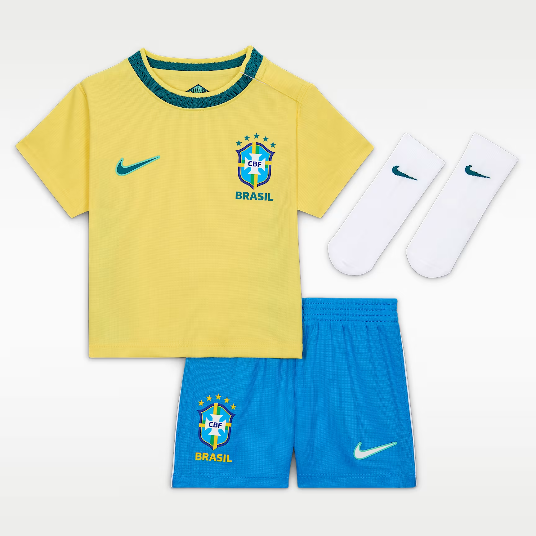 Nike Kids' Brazil National Team 2026 Home 3-Piece Kit - Canary/Light Menta