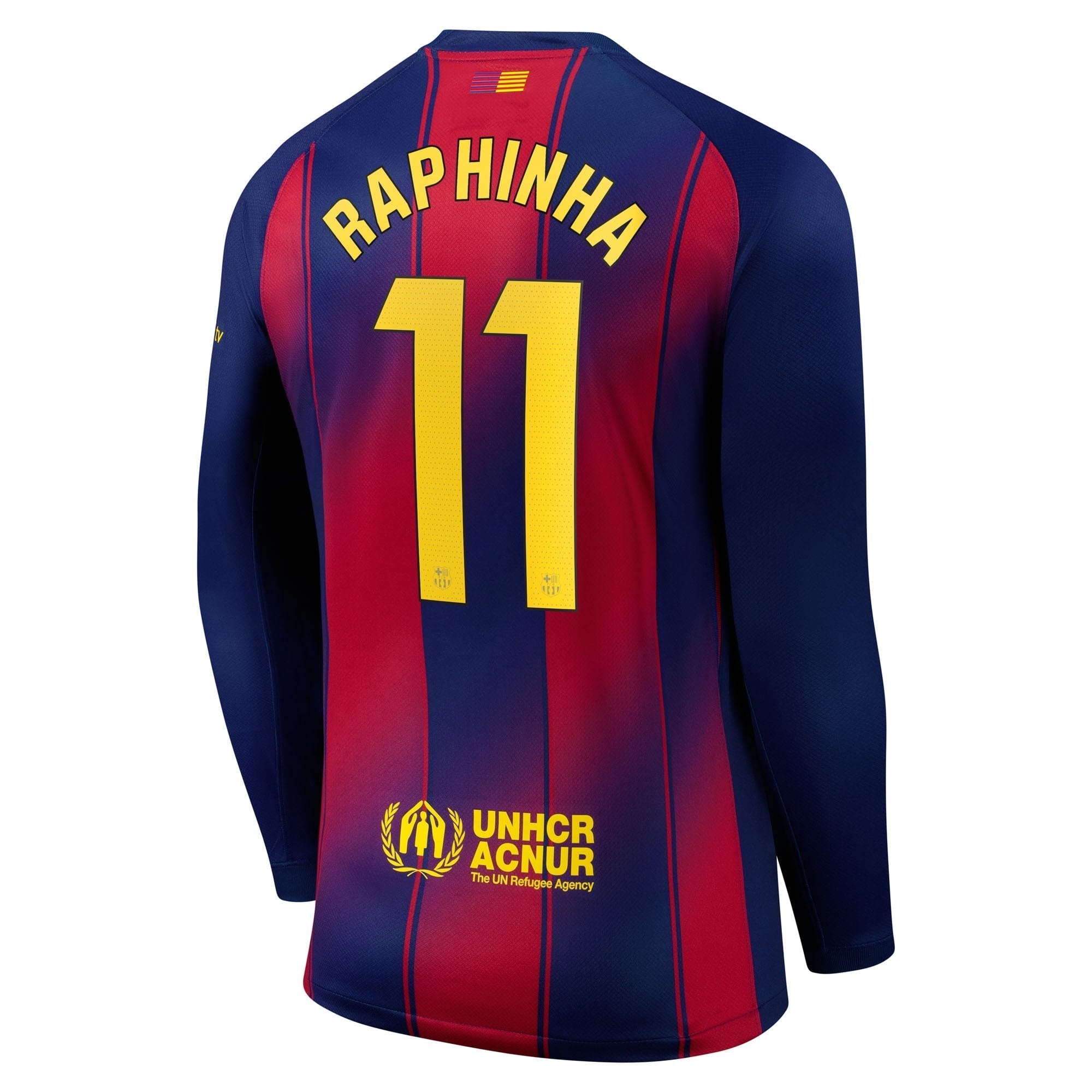Nike Raphinha Barcelona 2025/26 Home Long Sleeve Jersey - Navy