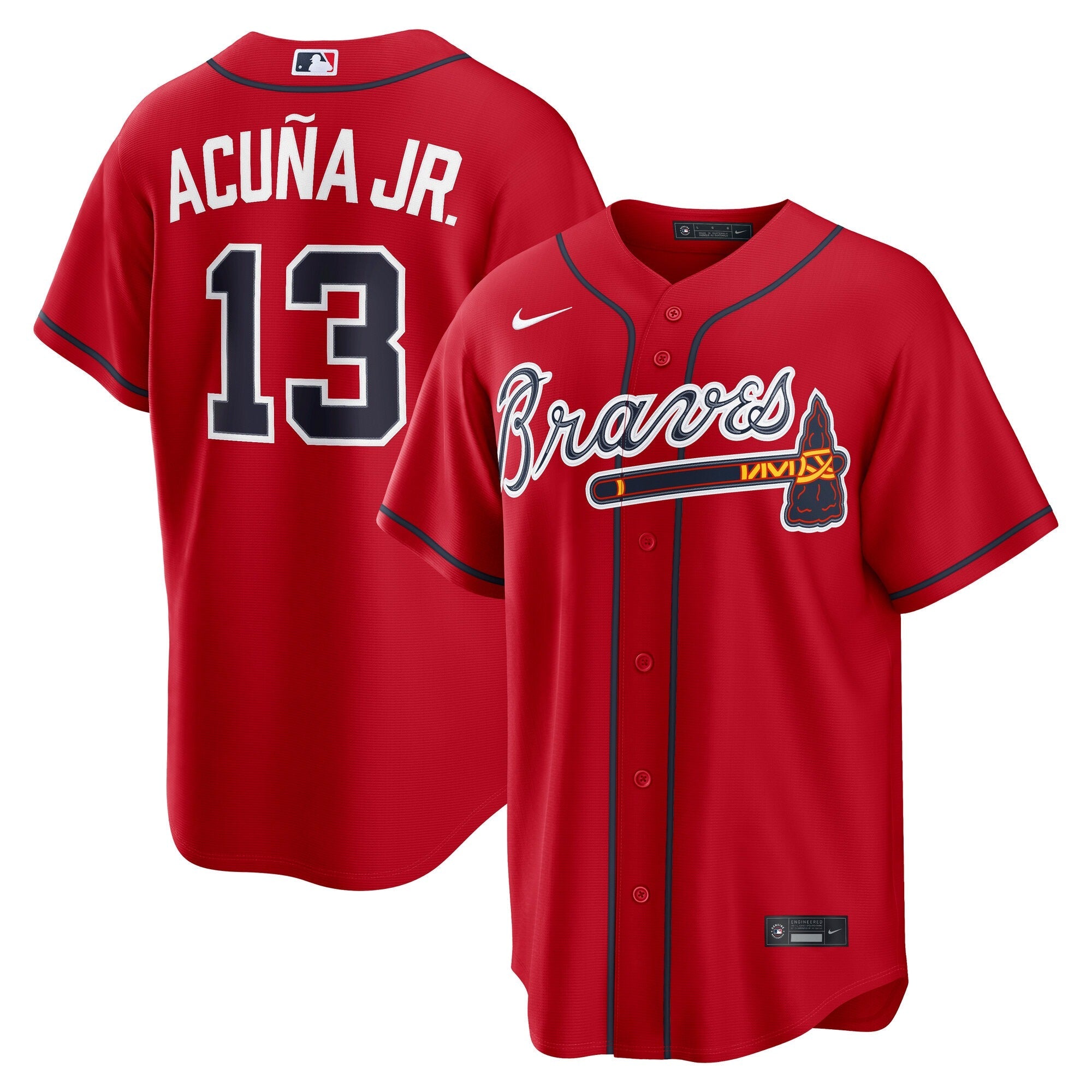 Nike Ronald Acuña Jr. Atlanta Braves Alternate Replica Jersey Navy