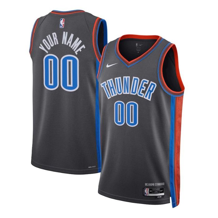 Oklahoma City Thunder Unisex 2023 Swingman Custom Pro Official Jersey - City Edition - Black - Jersey Teams World