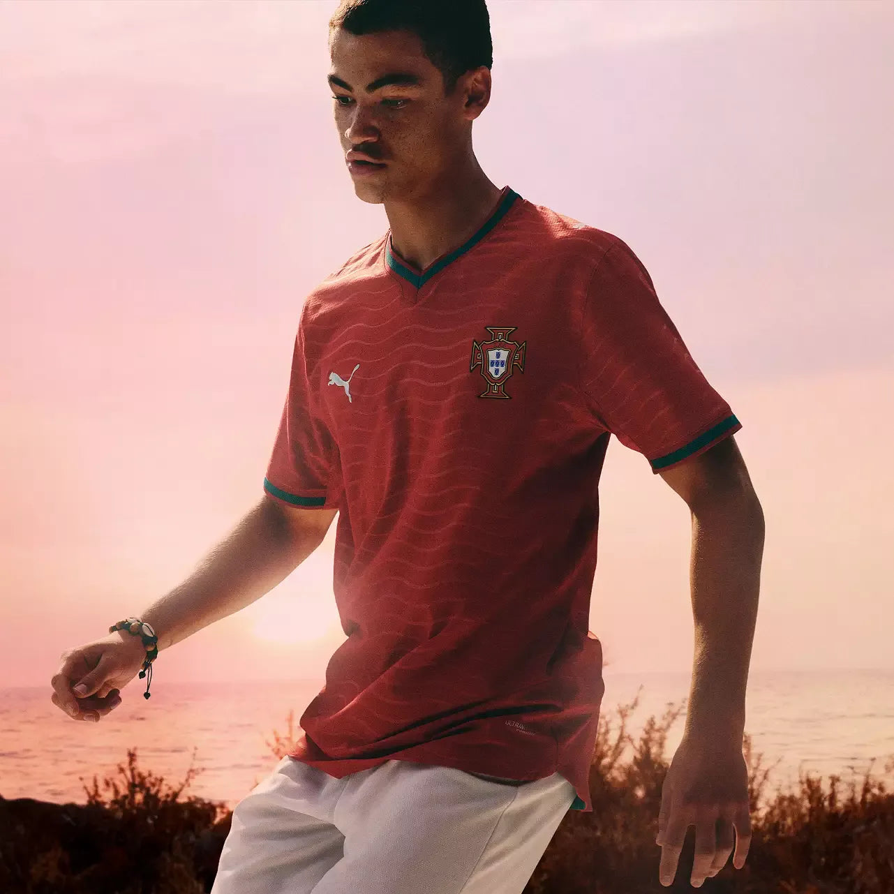 PUMA Portugal National Team 2026 Home Player Edition Jersey – Cristiano Ronaldo #7 – Red/Gold/Green