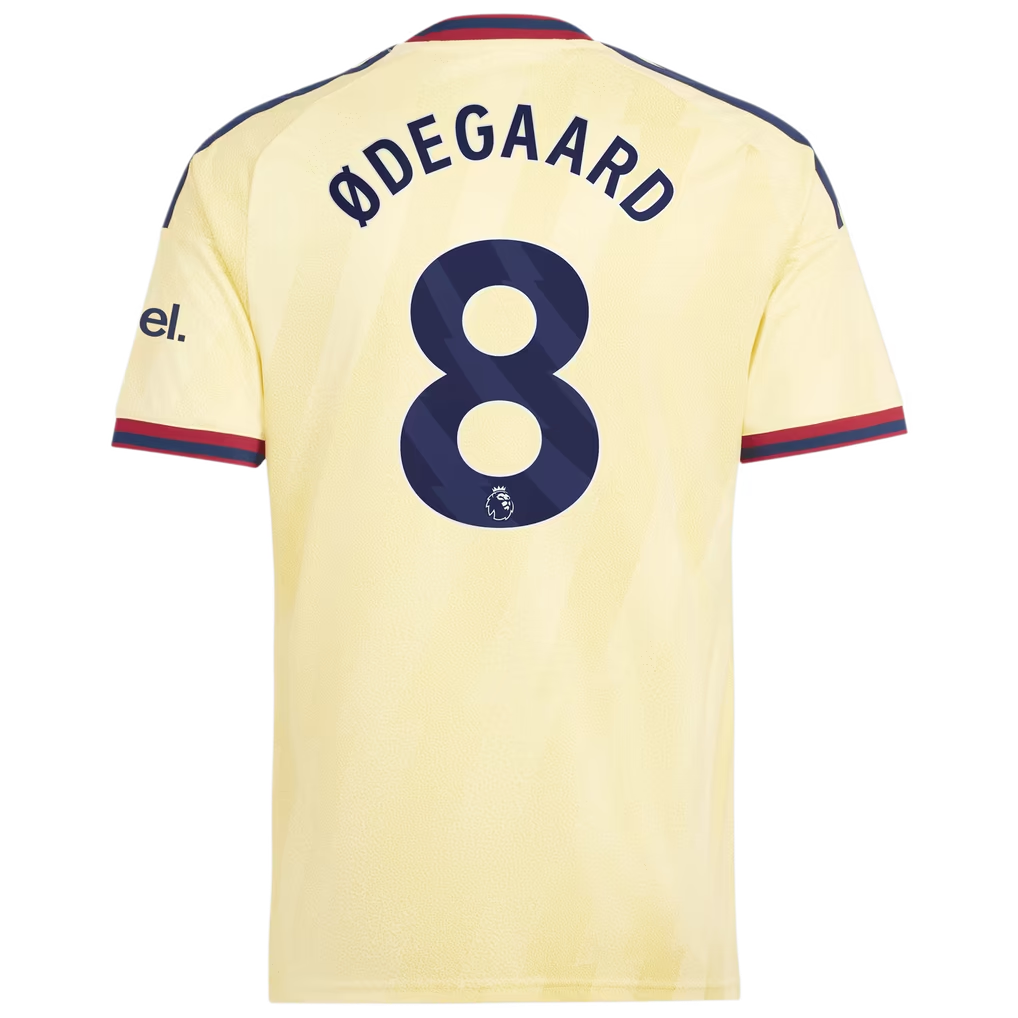 Pale Yellow Lightning Bolt Third Fan Soccer Jersey Ødegaard  | Athletic Apparel Arsenal