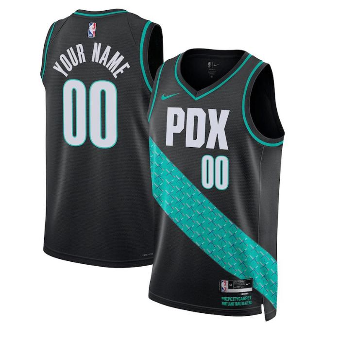 Portland Trail Blazers Unisex 2023 Swingman Custom Pro Official Jersey - City Edition - Black - Jersey Teams World