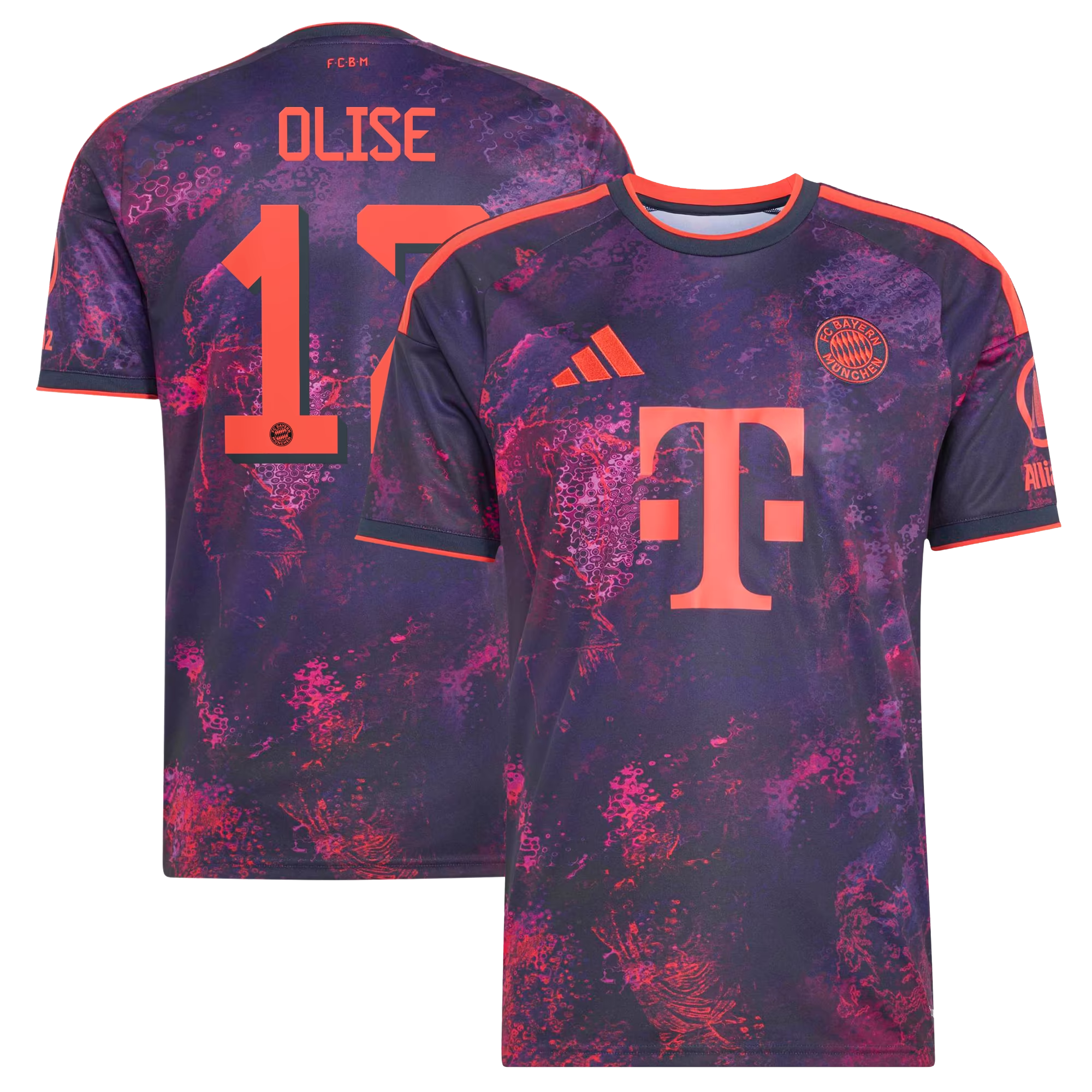 Purple Sublimated Third Player Fan Soccer Jersey Olise | Athletic Apparel Bayern Munich