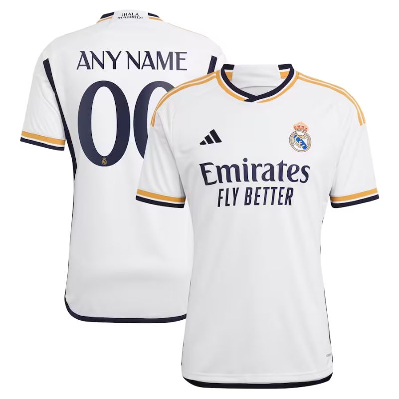 Real Madrid 2023/24 Adidas Home Custom Authentic T-shirt - White