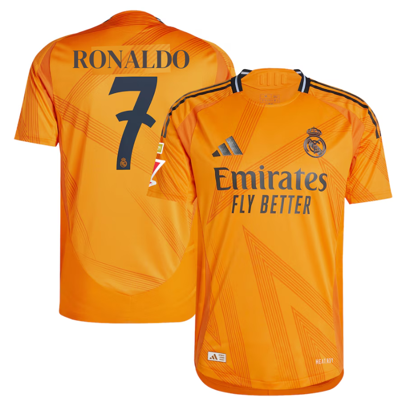 Real Madrid Cristiano Ronaldo 7 adidas 2024/25 Away Authentic T-shirt - Orange