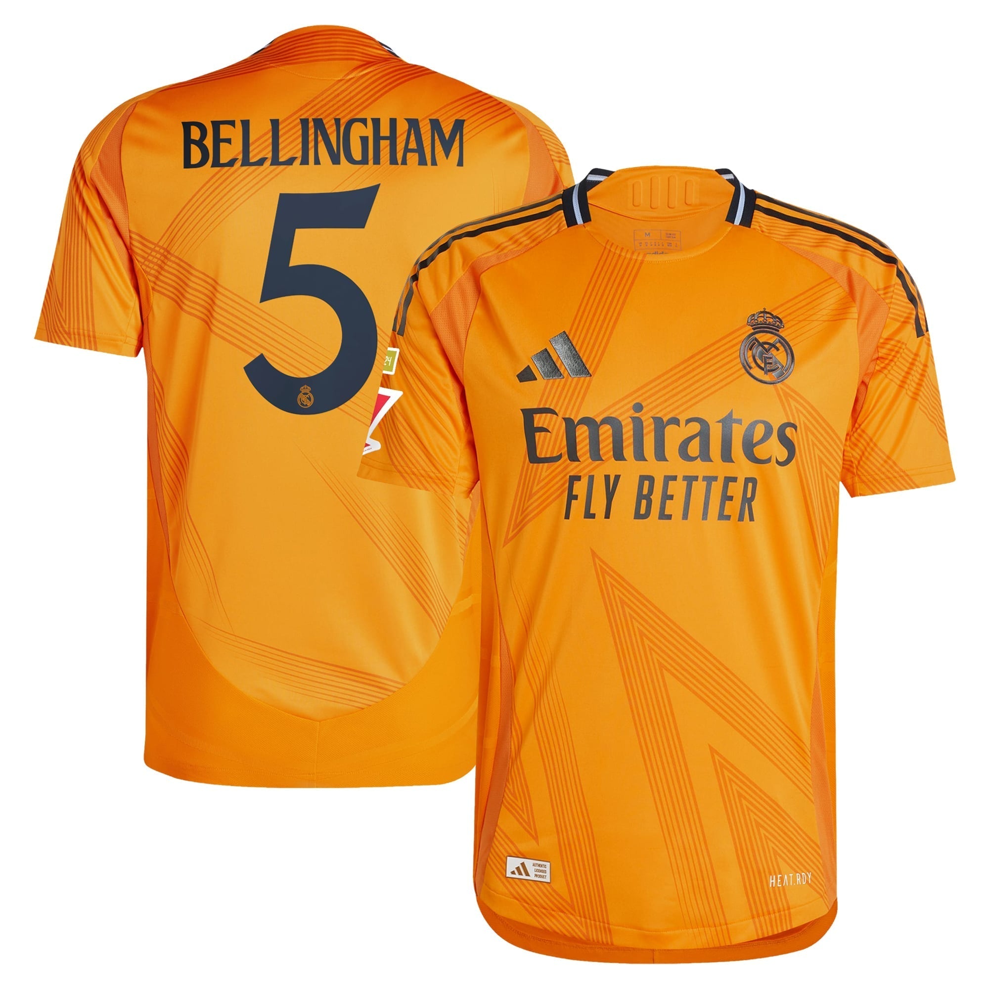 Real Madrid adidas 2024/25 Away Jude Bellingham Authentic T-shirt - Orange