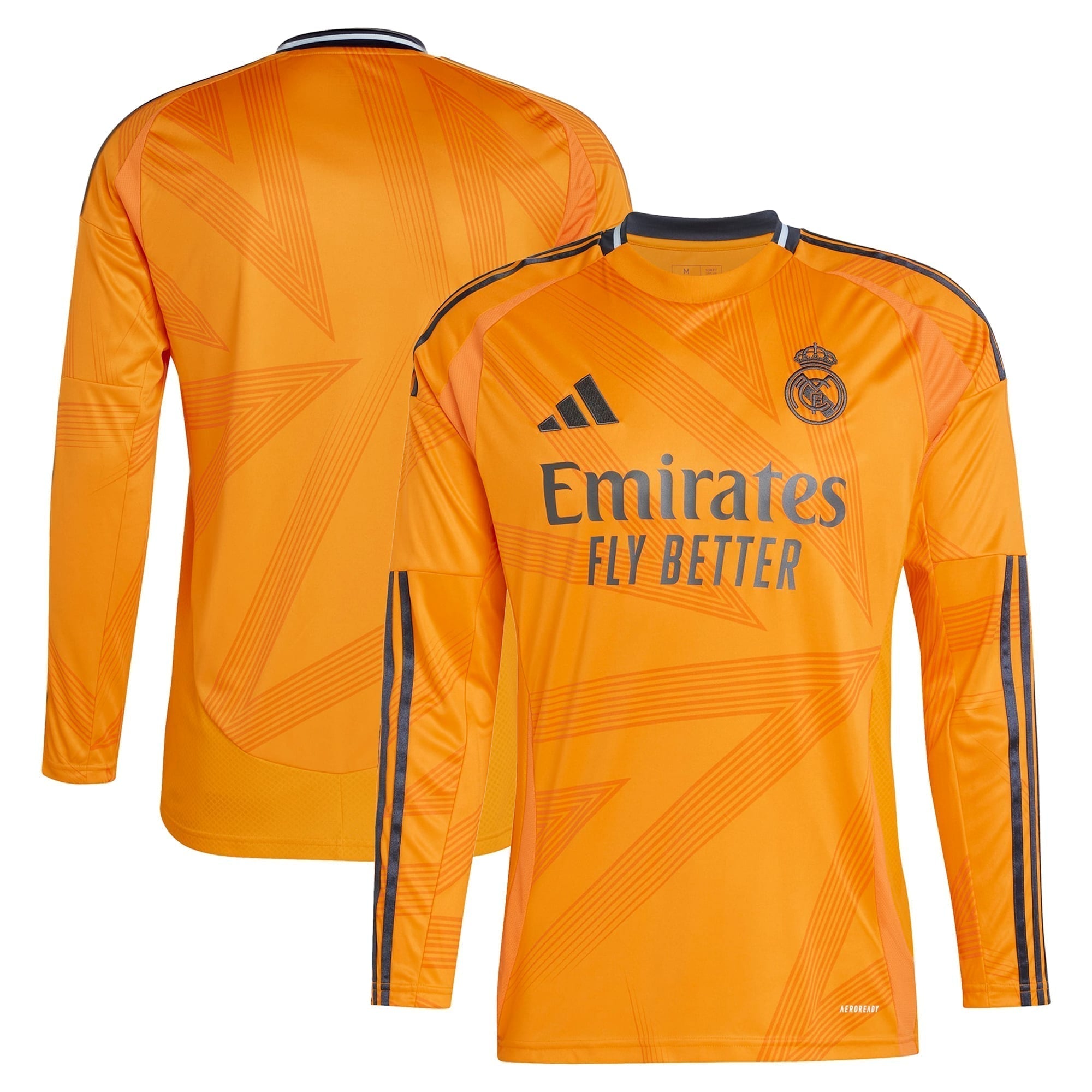 Real Madrid adidas 2024/25 Away Long Sleeve Authentic T-shirt - Orange