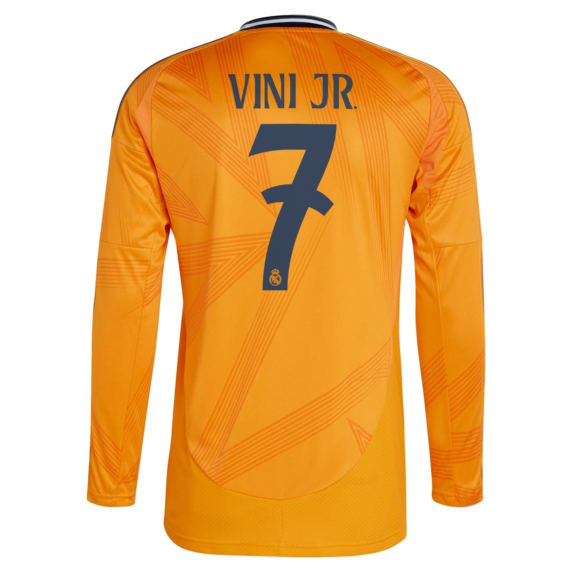 Real Madrid adidas 2024/25 Away Long Sleeve Player Vini Jr. 7 Authentic T-shirt - Orange
